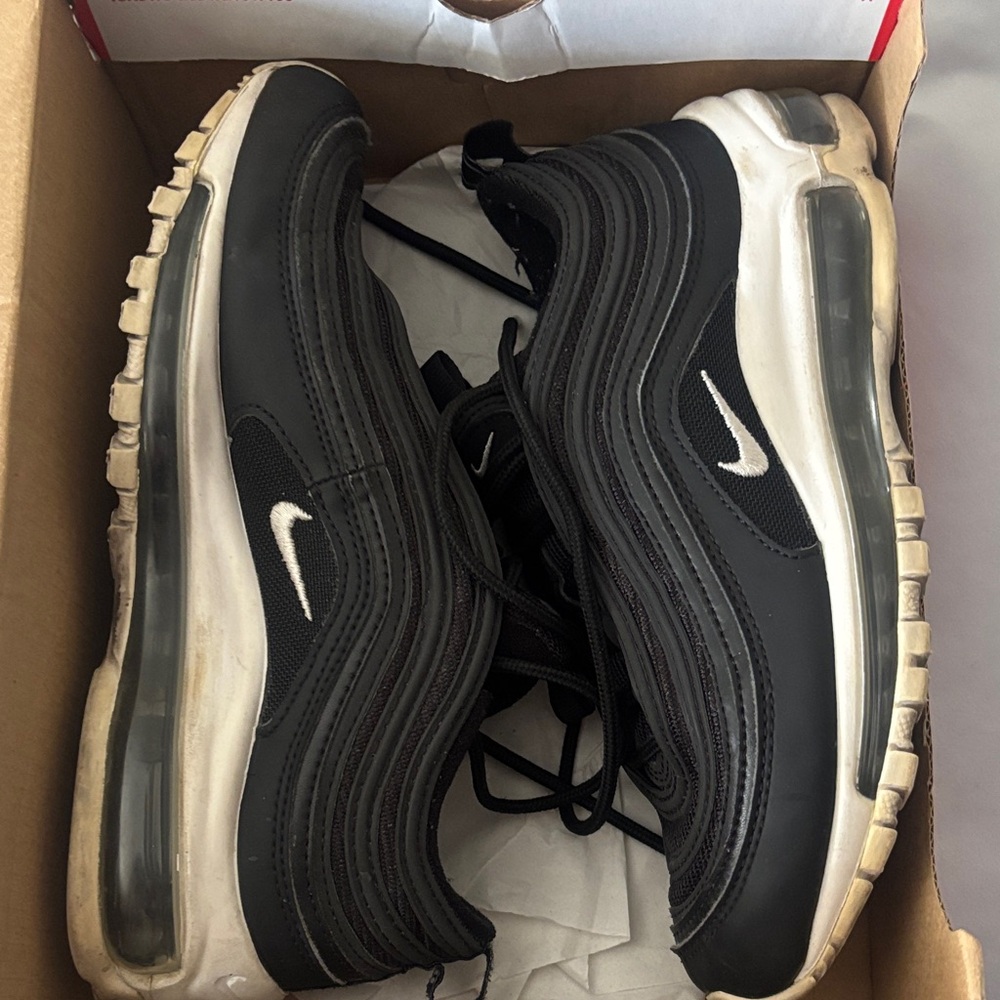 Nike Men's Black and White Air Max 97 Sneakers